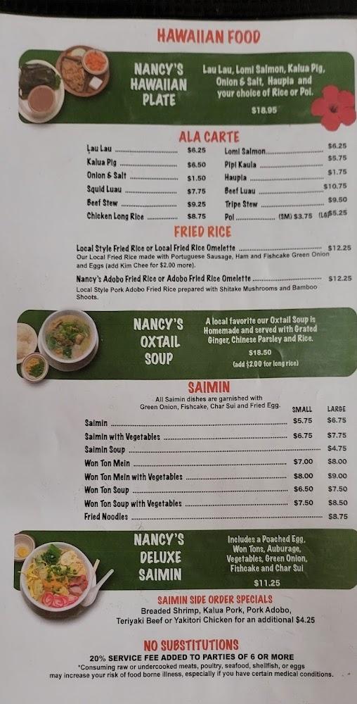 Nancy's Kitchen Menu image 1